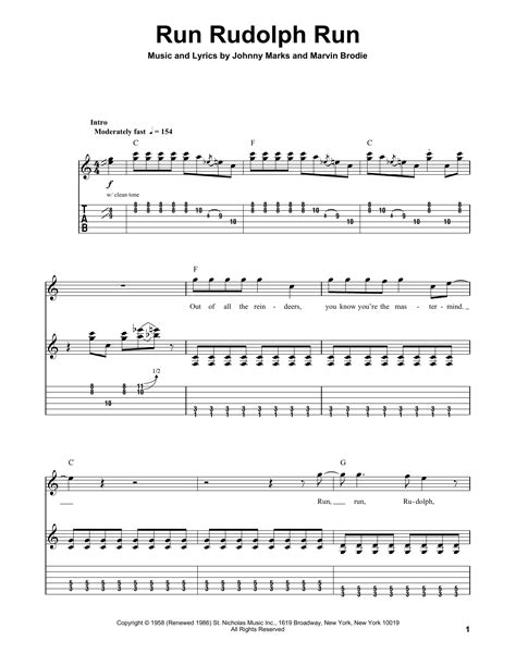 Run Rudolph Run by Chuck Berry - Easy Guitar Tab - Guitar Instructor