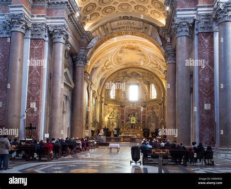 Interior of the Basilica of St. Mary of the Angels and the Martyrs, Rome Stock Photo - Alamy