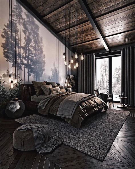 Black cabin loft bedroom | Cozy bedroom design, Gorgeous bedrooms, Bedroom design