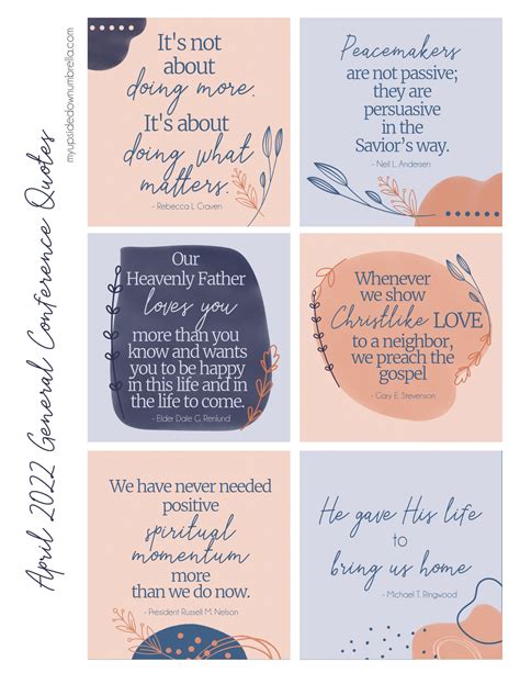 April 2022 General Conference Printable Quotes - My Upside Down Umbrella