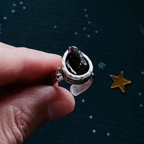 Meteorite Ring - Etsy