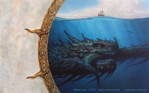 Jormungandr, in Milivoj Ceran's Norse Mythology art book Comic Art ...