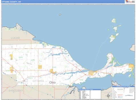 Ottawa County, Ohio Zip Code Wall Map | Maps.com.com