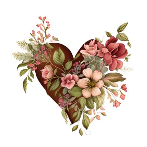 Flowers Heart Valentines Day Clipart 18929825 PNG