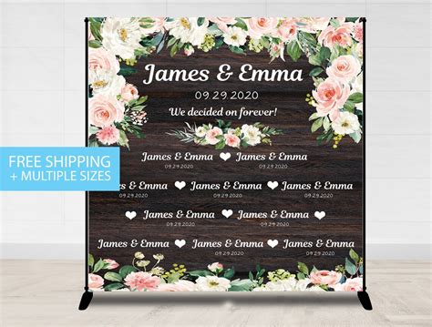 Step and Repeat Wedding Photo Backdrop Rustic Flowers Floral | Etsy