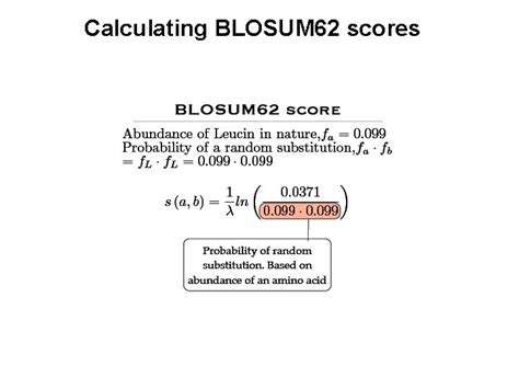 Construction of Substitution matrices BLOSUM BLOCKS SUBSTITUTION MATRIX