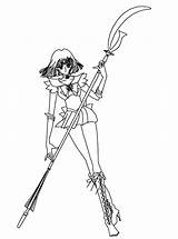 Sailor Saturn Silence Glaive Sketch Coloring Page sketch template