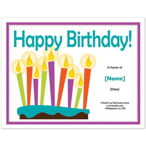 Happy Birthday Certificate | Birthday certificate, Children's ministry, Happy birthday