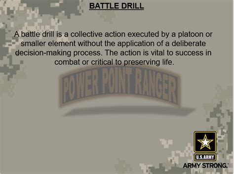 Battle Drills - PowerPoint Ranger, Pre-made Military PPT Classes