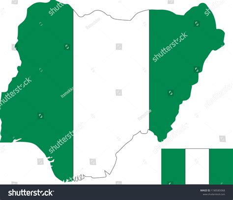 Vector Map Nigeria Flag Isolated White Stock Vector (Royalty Free ...