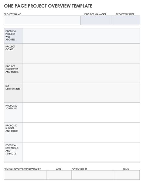 Free Project Overview Templates | Smartsheet