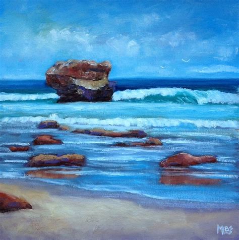 Day 26 of the 30 paintings in 30 days challenge. 'Aireys Inlet Rocks' I love the shapes and ...