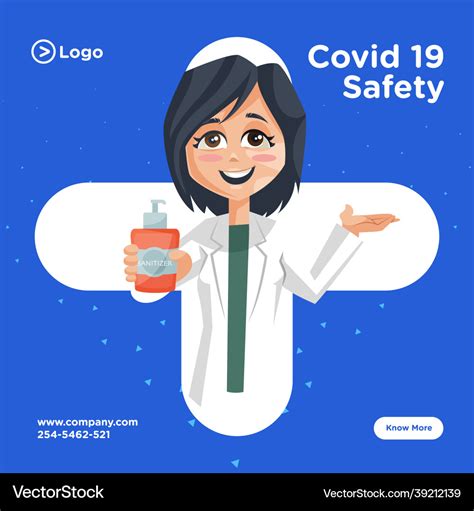 Banner design of covid 19 safety Royalty Free Vector Image