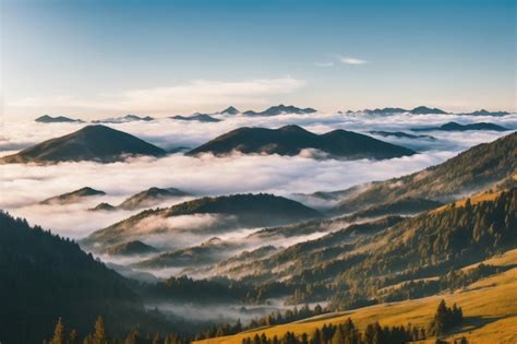 Premium Photo | Panoramic view of mountains and clouds