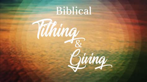 Biblical Tithing & Giving - Church of Pentecost