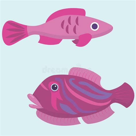 Silhouette of a Pink Tropical Fish. Seamless Pattern Stock Illustration ...