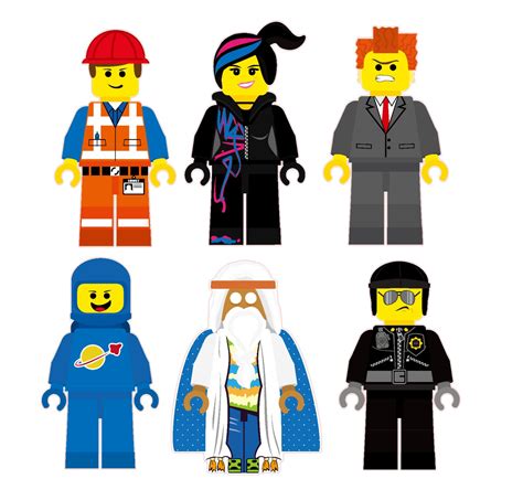 The Lego Movie Characters Removable Wall Stickers 6 piece Set