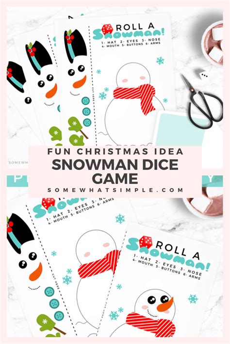 Roll A Snowman Dice Game For Kids (Printable) | Somewhat Simple