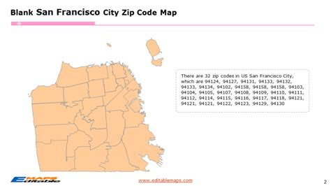 California San Francisco Zip Code Map - Editable PowerPoint Maps