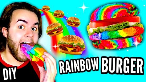 DIY RAINBOW BURGER | Edible Rainbow Meat! | How To Make Cheeseburger Rainbows Tutorial - YouTube