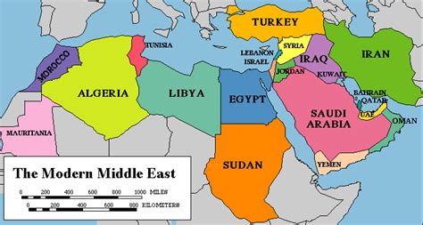 Map of The Modern Middle East