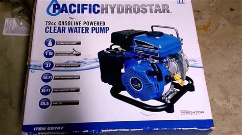 Harbor freight hydrostar 79cc gas powered water pump review - YouTube