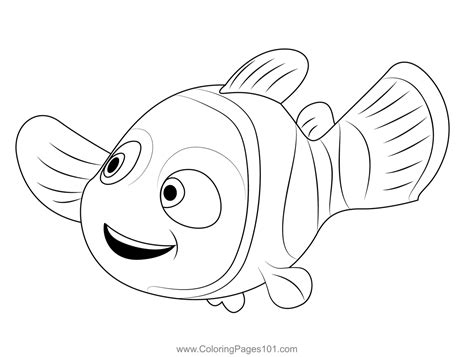 Smiling Nemo Coloring Page for Kids - Free Finding Nemo Printable Coloring Pages Online for Kids ...