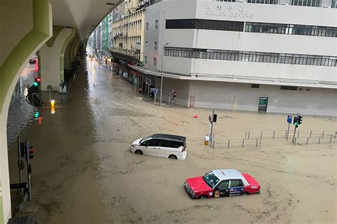 Record rainfall floods Hong Kong days after typhoon