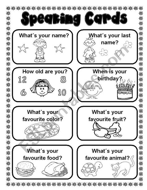 16 Speaking cards (2 pages) fully editable - ESL worksheet by lupiscasu