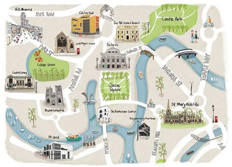 Illustrated Maps on Behance | Illustrated map, Bristol map, Map