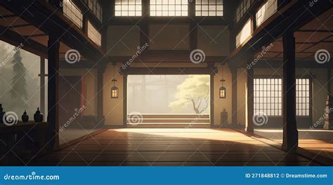 Traditional Japanese Dojo Interior, Generative AI Stock Illustration - Illustration of asian ...