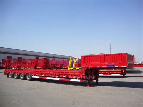 4 axle 30 tons to 100 tons low bed truck trailer with lowbed height for sale