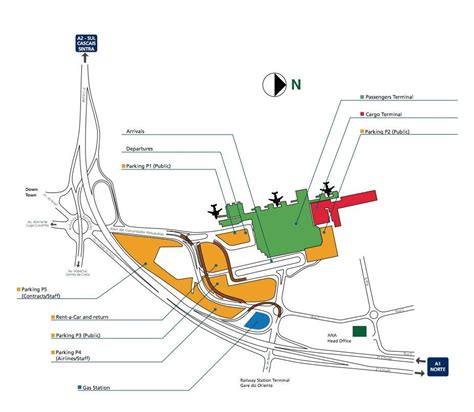 Lisbon airport map - Lisbon international airport map (Portugal)