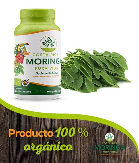 Las cápsulas de Moringa Pura Vida son 100 % orgánicas. Completamente naturales desde el cultivo ...