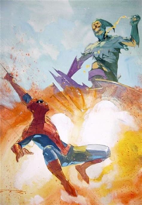 Spidey vs Green Goblin by Esad Ribic | Marvel art, Spiderman artwork ...