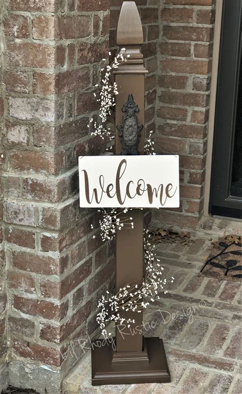 #christmasporch in 2020 | Welcome signs front door, Porch posts, Front porch decorating