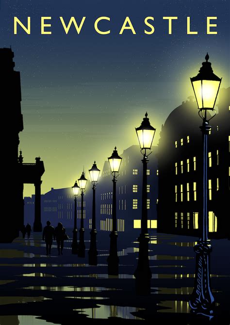 An exclusive full-colour, digital art print of Newcastle. This is one in a series of prints hand ...