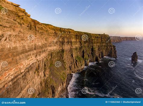 Beautiful Scenic Aerial Drone View of Ireland Cliffs of Moher in County Clare, Ireland. Stock ...