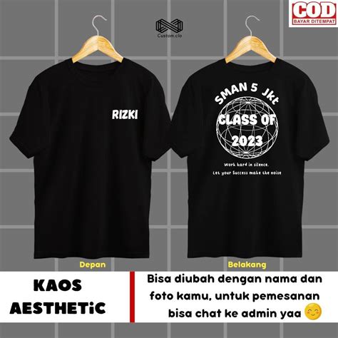 Bisa Cod!! Custom sablon kaos kelas bisa diganti dengan nama dan foto kamu tanpa minimal order ...