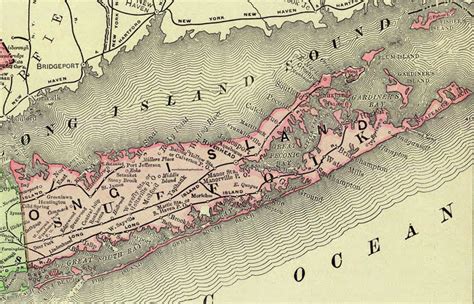 Suffolk County, New York 1897 Map by Rand McNally, Huntington ...