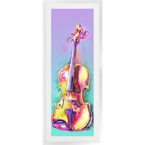 Violin Framed Print: 12 x 36 Colorful Musical Instrument Art | Instruments art, Music drawings ...