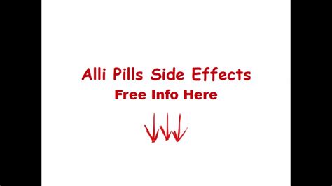 Alli PIlls Side Effects - YouTube