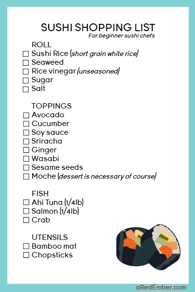 Sushi Ingredients List