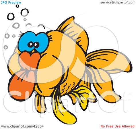 Clipart Illustration of a Silly Goldfish Making Funny Faces by Dennis ...