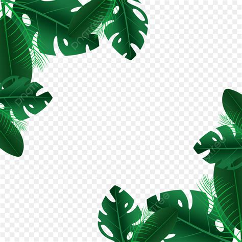 Tropical Leaves Border Vector Hd PNG Images, Tropical Frame Border ...