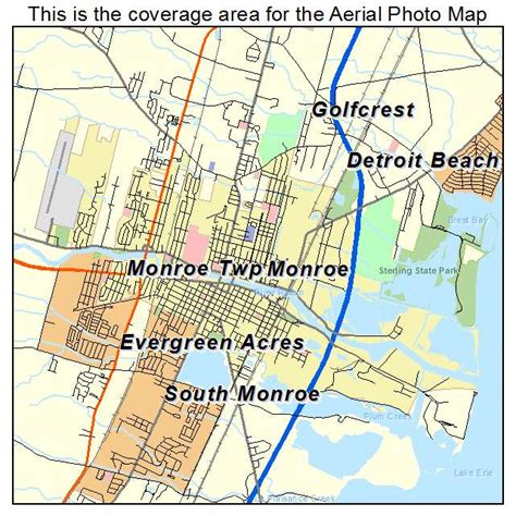 Aerial Photography Map of Monroe, MI Michigan