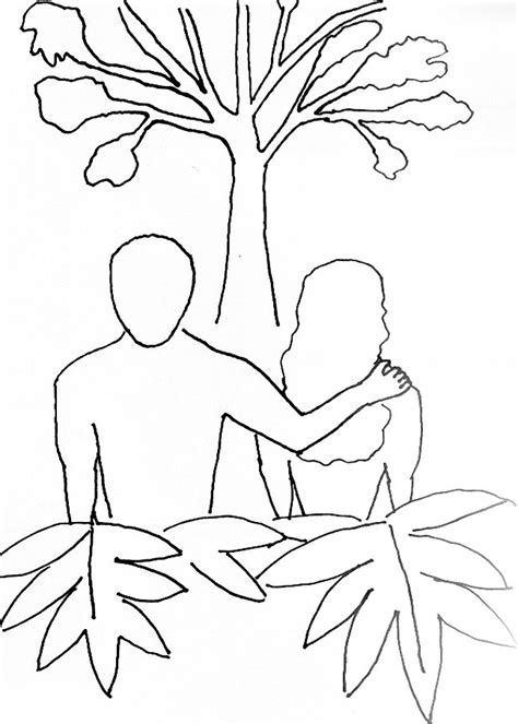 Coloring Page for Adam and Eve | Free Bible Stories for Children