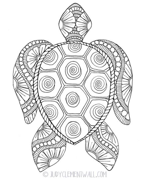 Free Printable Turtle Coloring Pages For Adults