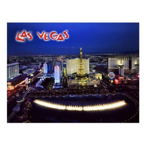 Aerial view of the Las Vegas Strip at night Postcard | Zazzle