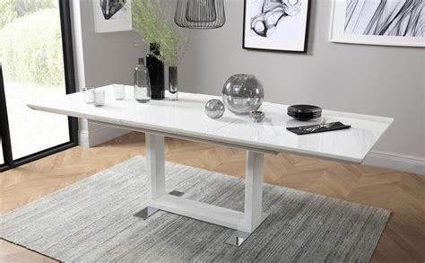 TOKYO Extending High Gloss White Dining Room Table (160 cm - 220 cm) - table only! | in ...
